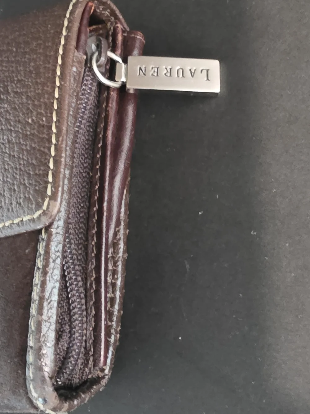 Lauren Ralph Lauren Dark Brown Leather Men's Clutch Wallet